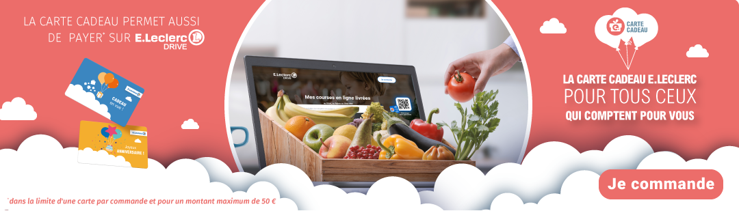 La carte cadeau permet aussi de payer sur le Drive E.Leclerc